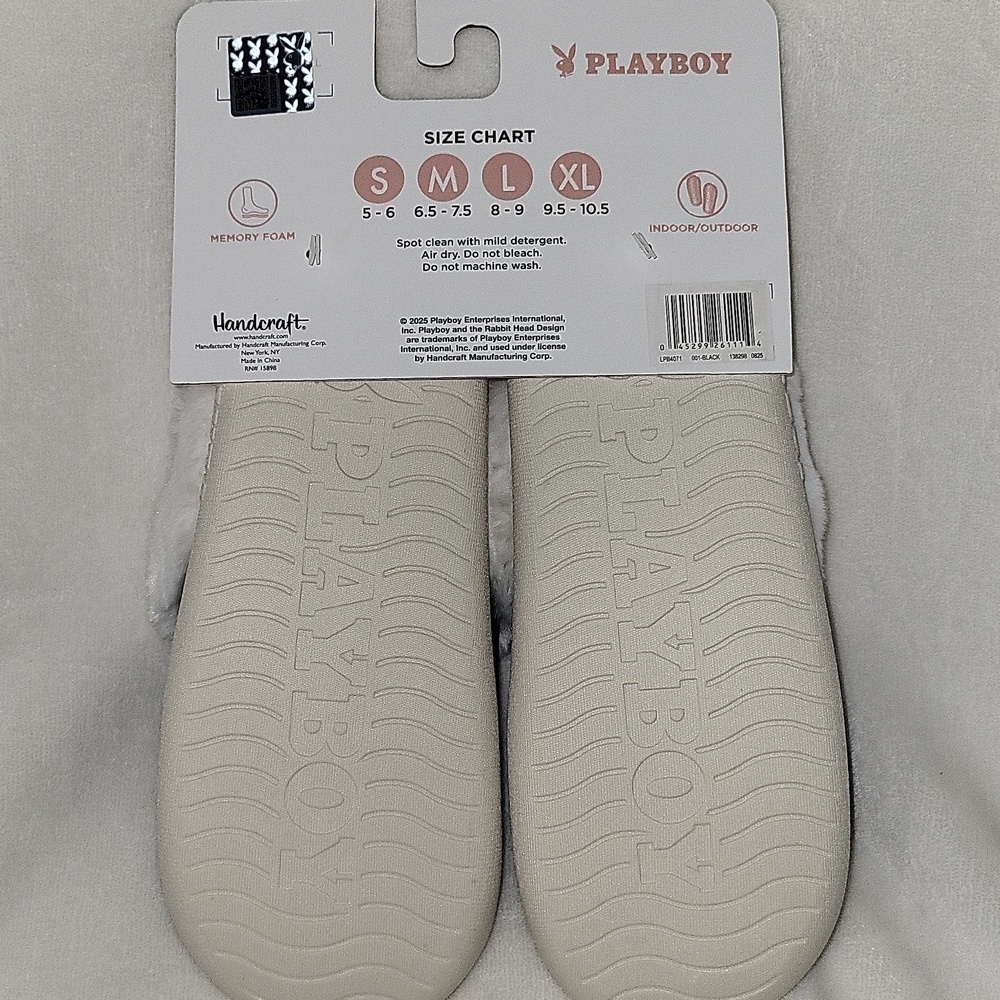 Playboy Black and White Slippers - Picture 6 of 8